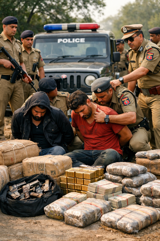 ai द्वारा बनाई गई पुलिस की कार्रवाई की तस्वीर।