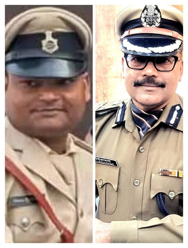 पूर्णिया आईजी और सस्पेंड दारोग की तस्वीर।