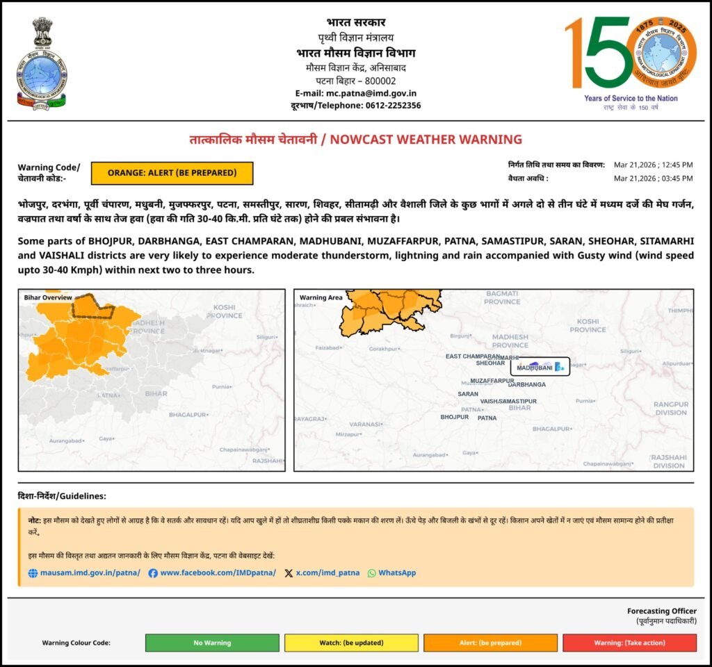 bihar weather update heavy rain alert samastipur begusarai katihar kishanganj wind