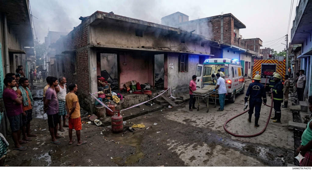 darbhanga-sundarpur-cylinder-blast-three-dead-fire-accident-details
