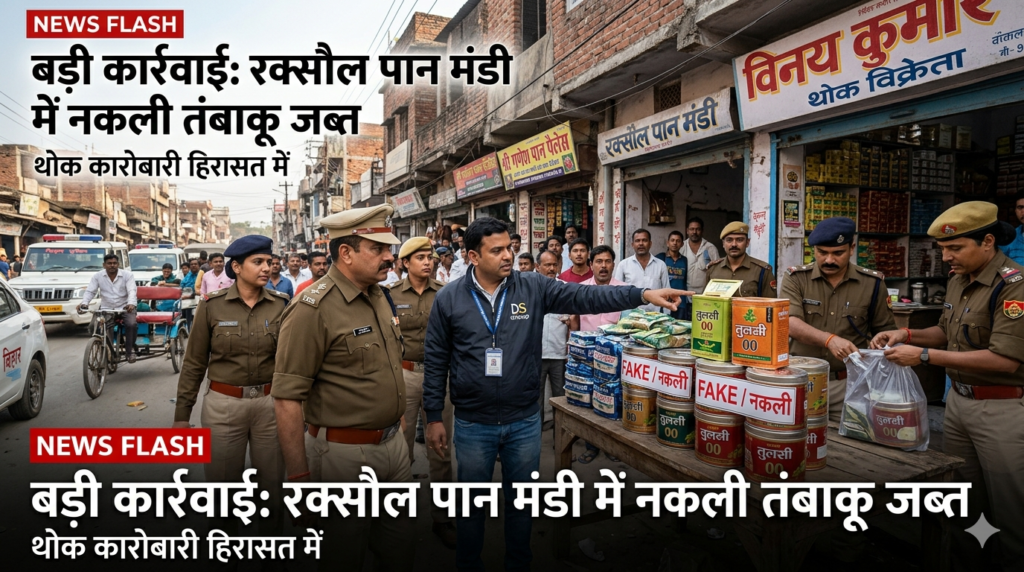 Raxaul Pan Mandi Police Raid Fake Tulsi Tobacco
